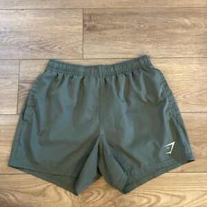 Gymshark Army Green Training Shorts Small 5” Inseam Athletic Running